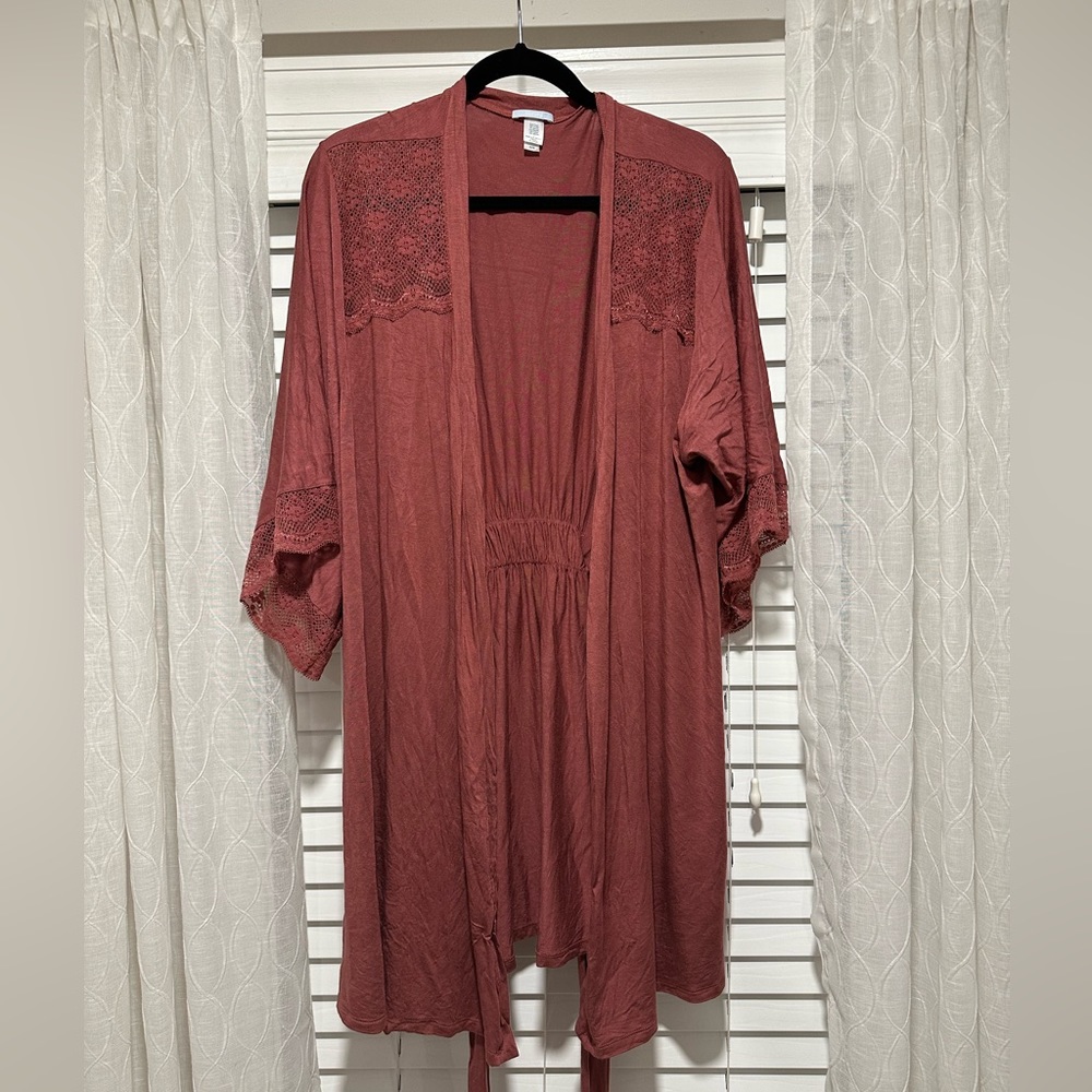 Eberjey TENCEL kimono robe in Rosewood